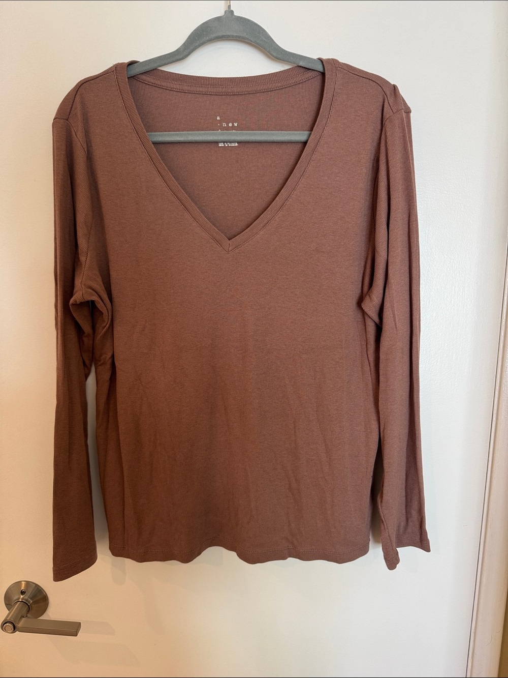 a new day V-Neck Long Sleeve Top - Brown